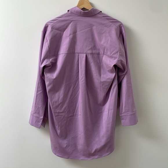 Smash + and Tess Diversion Button Shirt Dress Longsleeve Tencel Purple XS - Picture 8 of 11